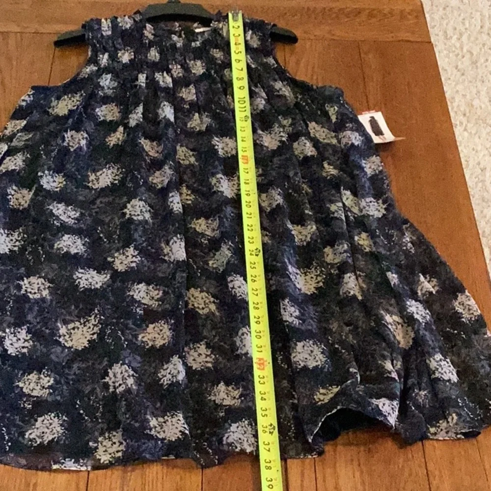 Joie Mini Dress Size Large Blue Baltic Print Shift Sleeveless Flowy NWT